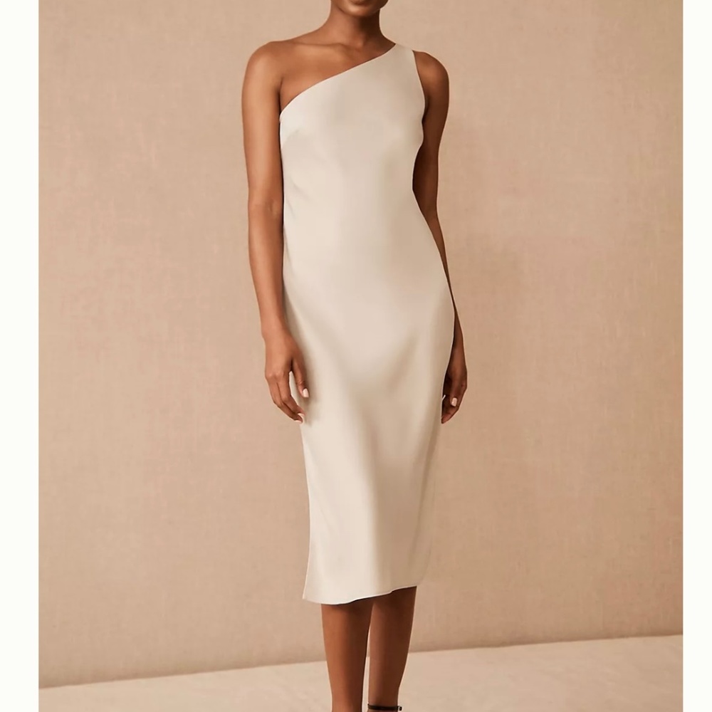 BHLDN Audrie Satin Dress - Champagne